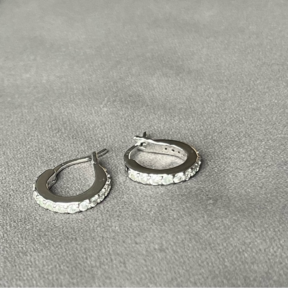 Sterling silver huggie hoop earrings
